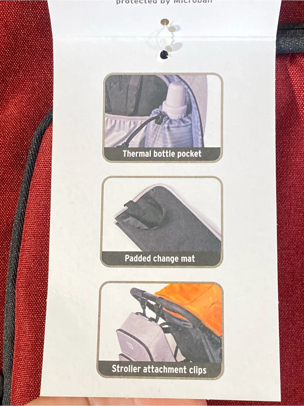 Fulton Bag Co Diaper Bag Backpack Removeable Change Pad Thermal Bottle Section